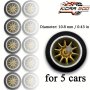 Waveist 1/64 Scale Static Model Car Wheel Hub Kit - Manual For Hobbyists 14 & Up Abs Material Golden & Silver Series 5 Sets