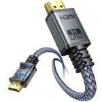 8K HDMI Cable Ultra High-speed HDMI 2.1 Braided Cord 48GBPS Heavy Duty HDMI Cable Supports 8K@60HZ 4K@120HZ Hdr Earc Dolby Atmos