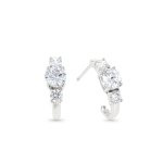Chet Sterling Silver & Cubic Zirconia Trilogy Hoop Earrings