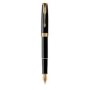 Sonnet Medium Nib Fountain Pen Black With Gold Trim Black Ink - Presented In A Gift Box