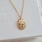 Blossom-gold Gold Plated 925 Sterling Silver Flower Necklace 10X15MM 45CM Chain