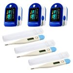 3 X Oximeter-fingertip Bluetooth Oximeter & 3 X Digital Thermometer