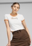 Puma Downtown Graphic Baby Tee - White-bright Melon