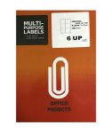 6 Up Labels Self Adhesive A4 Size - 100 Sheets