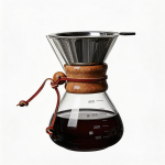 Glass Pour Over Coffee Brewing Pot Maker Grip With Stainless Steel Filter