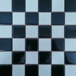 Porcelain Mosaic Tile Black And White Chess 30 X 30CM