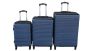 3-PIECE Blue Abs Hard-shell Luggage Set With Spinner Wheels &locks