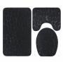 Cobblestone Embossed Floor Mats Toilet Three-piece - Black