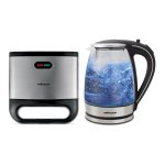 Mellerware Pack 2 Piece Glass Kettle + Sandwich Maker "starter Pack