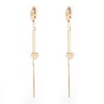 Stainless Steel Rose Gold Heart Drop Earrings