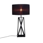 Kai Leila Metal And Fabric Table Lamp Black Gold - Gold & Black