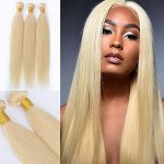 Choshim Hair 613 Platinum Blonde Brazilian Remy Hair Weaving - Soft Silky Unprocessed Virgin Hair Wefts 16INCHES 100GRAMS