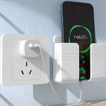 1PC Multi-functional Plastic Wall Hanging Mobile Phone Charging Stand And Storage Holder Adaptable To Various Wall Surfaces With