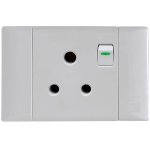 SUP673 16A 2X4 Single Switched Socket Outlet Standard Horizontal - Graphite