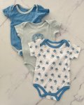 Mothercare Blue Lion White Lion And Blue Baby Grow Set 3 6M
