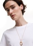 Triple Oval Pendant Lariat Necklace