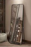 Senza Large Rectangular Metal Black Framed Freestanding Mirror 500MM X 1500MM