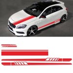 5 In 1 Car Styling Stripe Hood Pvc Sticker Auto Decorative Sticker Red