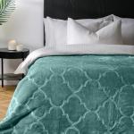 Embossed Mink Blanket Duck Egg - Queen king 220X240CM