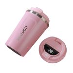 Vacuum Cup Stainless Steel Temperature Display Coffee Mug - 510ML - Pink