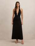 Behati Jersey Halter Midi Dress - 18 Black