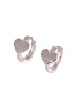 925 Sterling Silver Heart Shaped Earrings For Young Girls - Silver