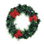 Christmas Wreath - Tinsel - Ribbons - Green & Red - 5 Pack
