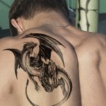 Vibrant Flying Dragon Temporary Tattoo Sticker - Waterproof Realistic Body Art For Arms Shoulders Back & Legs - Design By Yoemta
