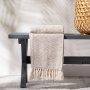 Cotton Throw - Diamond - Mushroom