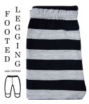 Mother's Choice Footed Legging - Grey And Navy Stripe