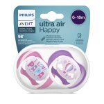 Avent Soother Ortho 6-18M Girl Papa 2 Pack