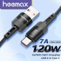 120W USB Type C To USB A Cable 7A Fast Charging Long USB C Phone Power Charger Braided Cord For Galaxy S23 Ultra S22