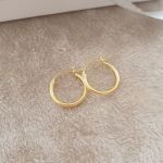 Janelle Gold Plated 925 Sterling Silver Hoop Earrings With French Lock 16MM