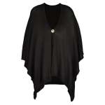 One Button Poncho - Black Free