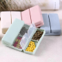 1PC Pill Organizer Travel Pill Case Portable Folding Pill Dispenser With Dual Lid For Pills/vitamin/fish Oil/supplements