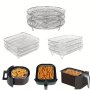 3-TIER Stainless Steel Air Fryer Accessory Set - Stackable Dishwasher Safe Fits Most Ovens & Fryers Perfect For Healthy Holiday Baking