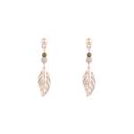 Rose Gold Textured Leaf Drop Earrings