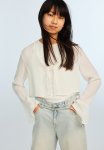 Tie-front Blouse - White