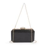 Black Diamante Envelope Clutch Bag