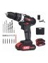 21V Cordless Drill Set With 2 Lithium Battery