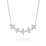 Five Flower Bloom Choker - 18KT White Gold Vermeil