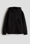Heavy Jersey Zip-through Hoodie - Black