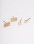 Goldair Gold Plated Cubic Zirconia Angel Number 999 Stud Earring Pack