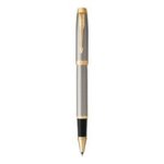 Parker IM Rollerball Pen in Brushed Metal Gold Trim