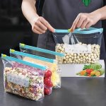 Reusable And Durable Food Storage Bags - 10 15 20 Pcs - Zipper Closure - Suitable For Fruits Grains Vegetables And Meat - Kitche