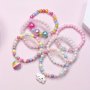 6PCS Multi-color Beaded Bracelets Sets Party Favors Accessories Cloud Love Pendant Set Goodie Bags Fillers Classroom Prizes Birthday Gift Easter Gift Halloween Christmas Gift