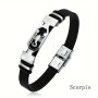 12 Constellation Themed Stainless Steel Cuff Bracelet For Men