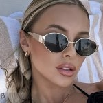 Genuin Moment Chic Oval Metal Fashion Glasses For Women - Retro-inspired Anti-reflective Lens Perfect For Street Style & Vacatio