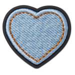 Denim Patch Heart Jibbitz - Multi Osfa