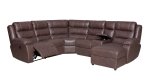 Erin 6 Piece Lounge With 1 Action Recliner Chaise And Console Brown- KERCNR6P1AFBBR